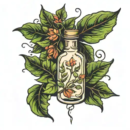 Bottle Plant Leaves Grow From It