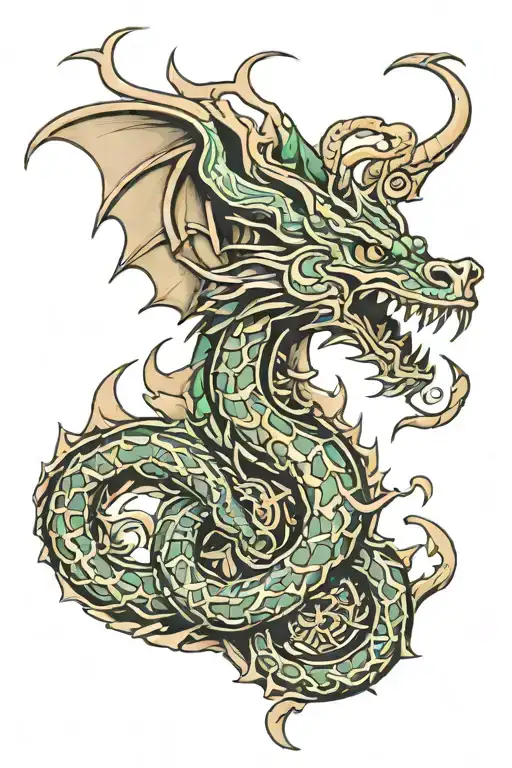 Celtics Dragon Tattoo Design