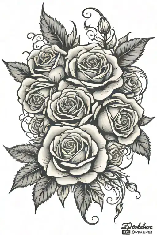 Roses Dark For Cover Entire Leg