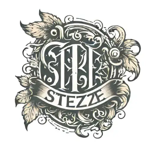 Roman Font That Says Steeze With A Symbol That Represents Composure