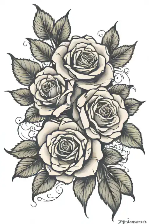 Roses Dark For Cover Entire Leg