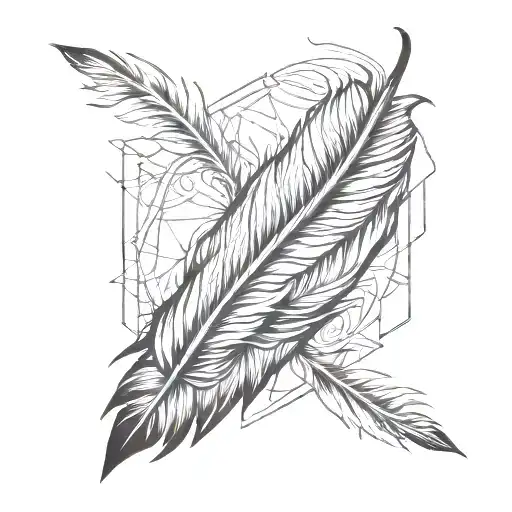 Bird Feather Geometric Fine Line