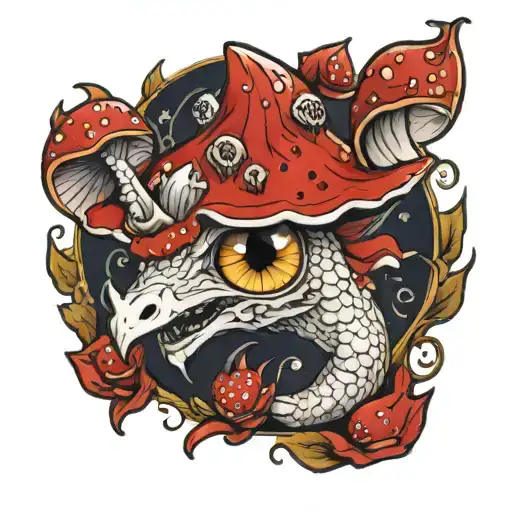 Fly Agaric With Eyes White Dragon