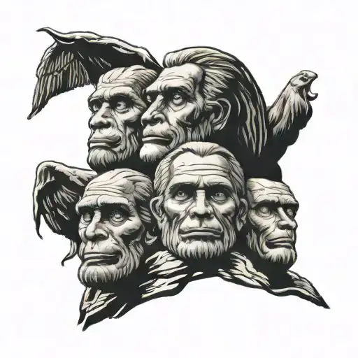 Mount Rushmore But Their Heads Are The 4 Monkeys Hear No Evil Speak No Evil See No Evil Do Know Evil