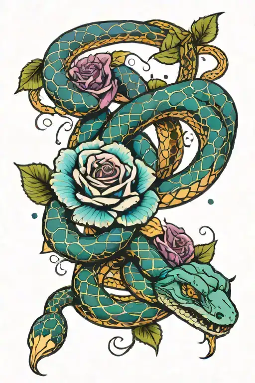Roses And Snakes Galaxy Colors A Realistic