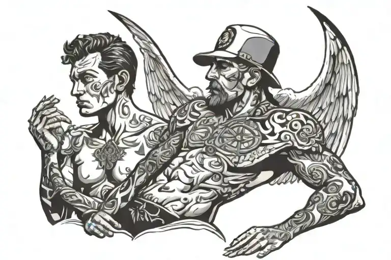 Man Becam Angel Watching