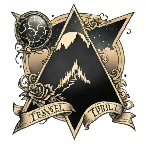 A Travel Tattoo With Hill Dark Sky