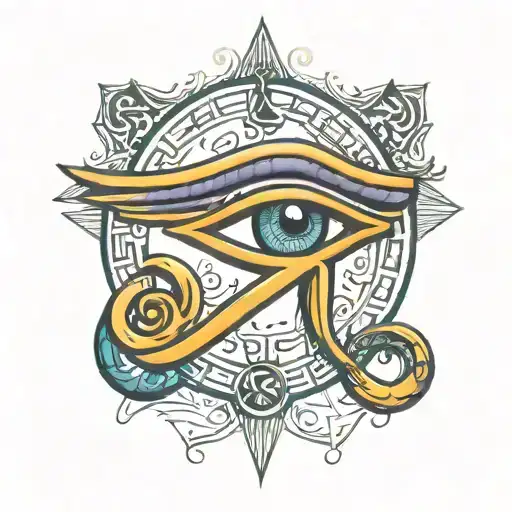 Eye Of Horus Surrounded By Arabic Writing