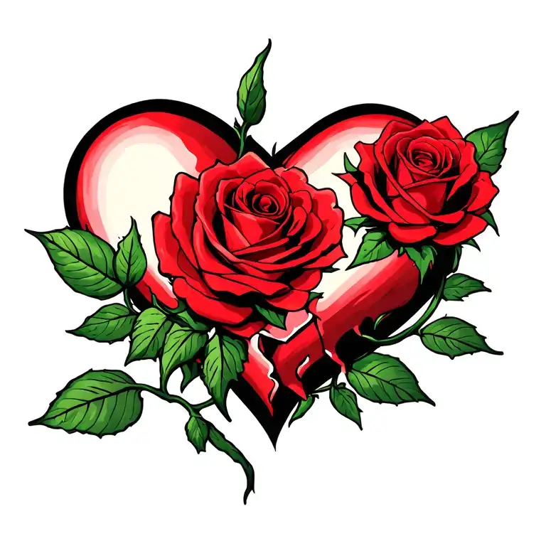 Rose In Form Broken Heart By Knife