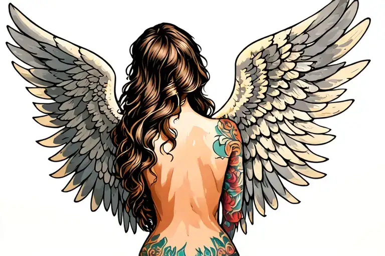 Angel Wings Across Back