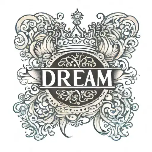 The Word Dream In Hindi With A Crown Made