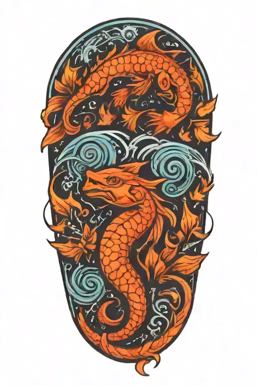 Pisces And Scorpio Zodiac Sign Intertwined Representing Kids