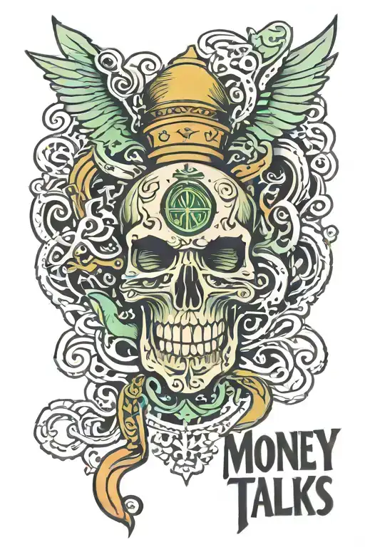 Shoulder Tattoo That Says Money Talks