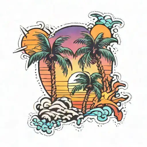 33 Palm Trees Colors Sunset