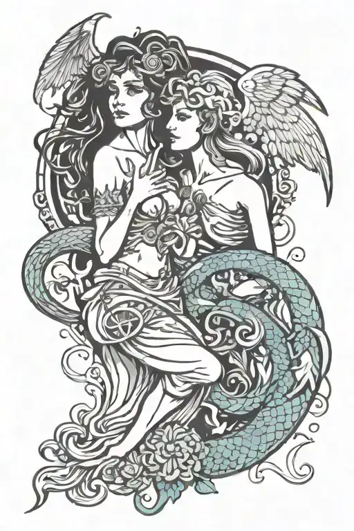 Pisces And Scorpio Zodiac Signs With A Guardian Angel Libra