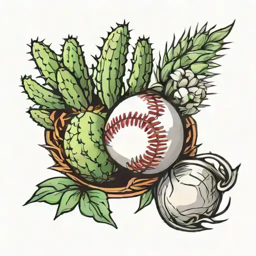 Cactus And Baseball