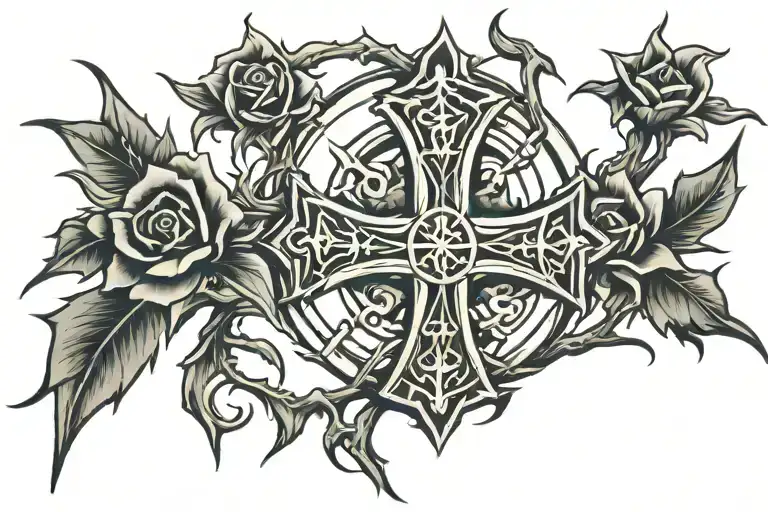 Christian Cross With Thorns