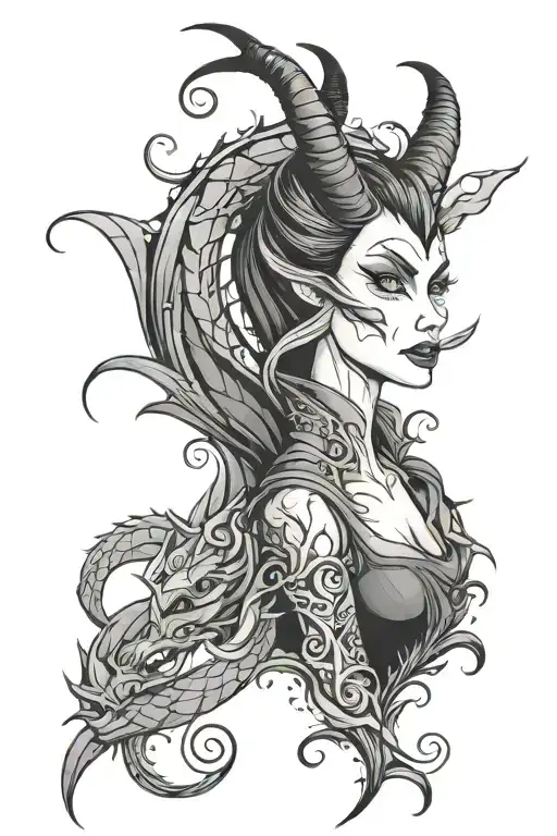 Maleficent Transforming Into A Dragon