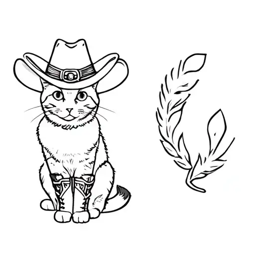 Cat With Cowboy Hat And Boots Coding