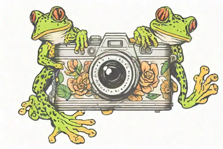 A Camera A Frog And Lepord Print