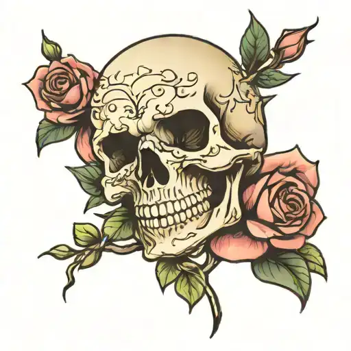 Skull And Rose