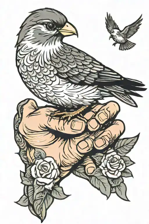 Hand Holding Bird