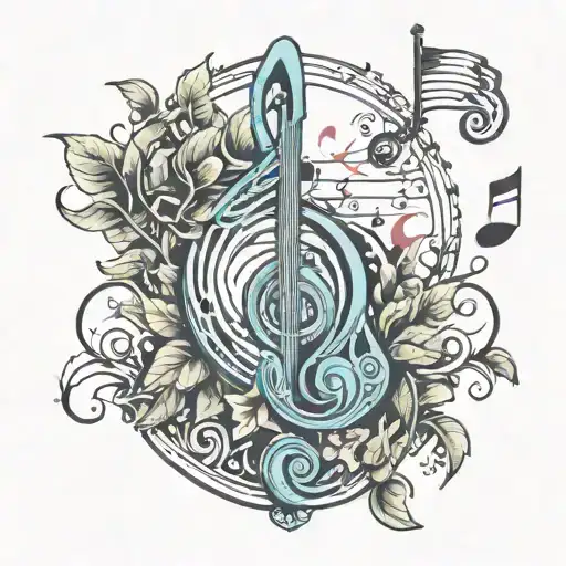 Music Notes With A Nature Background