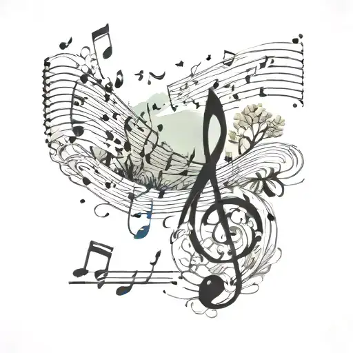 Music Notes With A Nature Background For Men