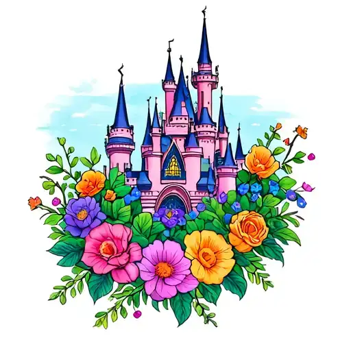 Disney Castle Flowers Growing