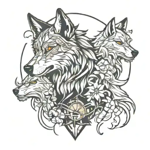 Wolf And Flash Design
