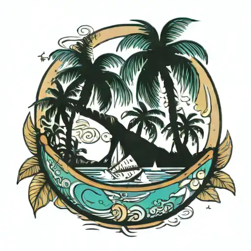 Coconut Bowl Beach Scene