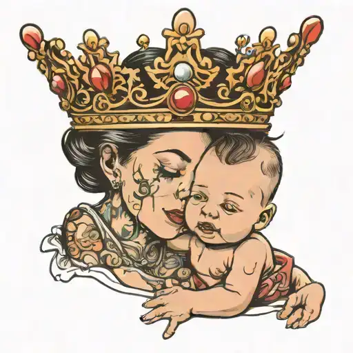 Mom Putting Crown On Baby Boy