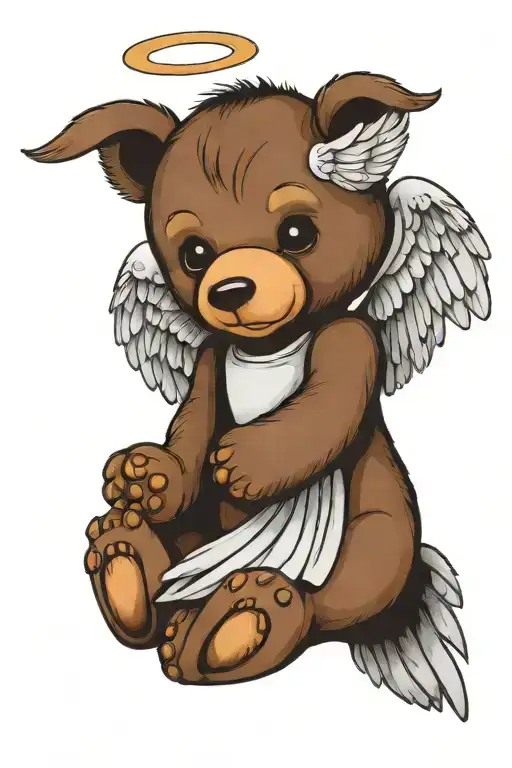 A Teddy Bear With Angel Wings