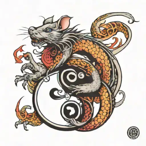 Rat Dragon Yin Yang Symbol