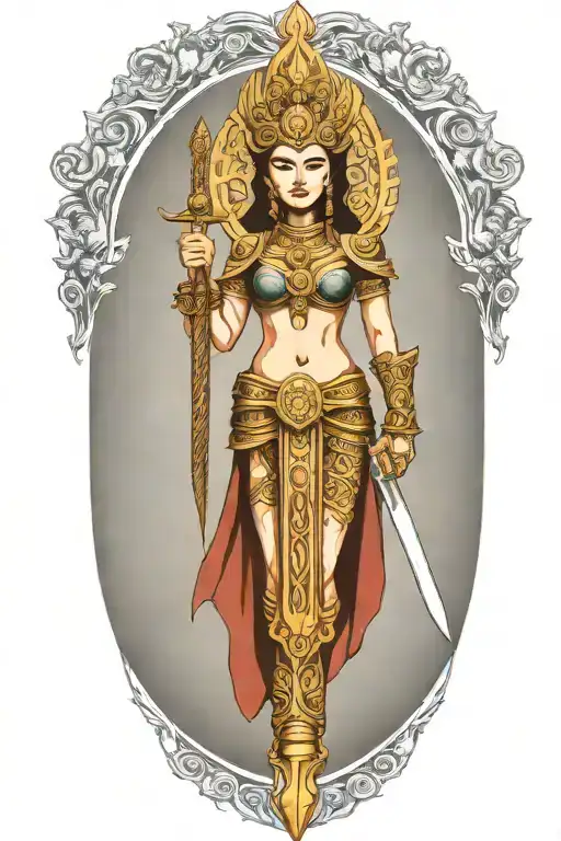 Thai Goddess Sword And Shield