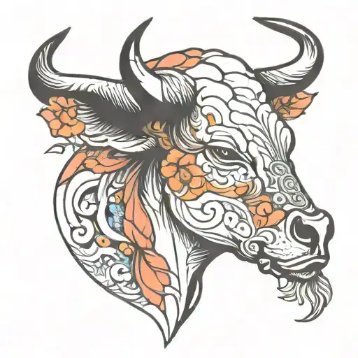 Feminine Bull Head Side Profile
