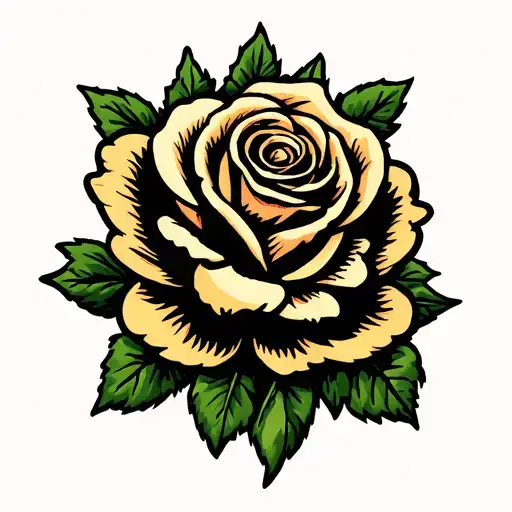 Yorkshire Rose Tattoo With Leeds United Retro Badge