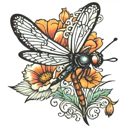 Poppy Dragonfly Feather