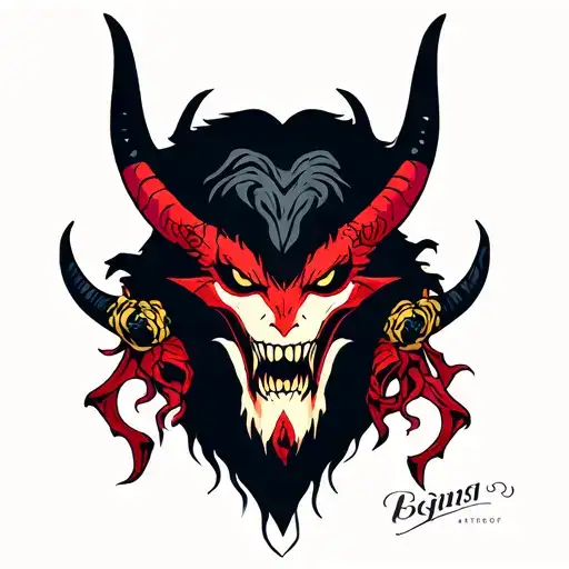 Demon Style Tattoo Design