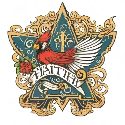 The Word Faith With A Cardinal And Leopard Print