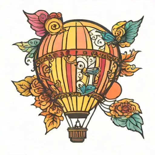 Small Fine Line Balloon With Colors