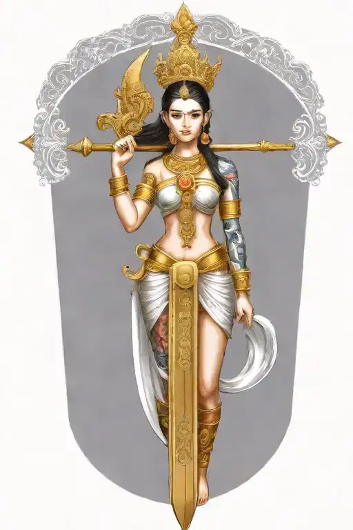 Thai Goddess Sword And Shield