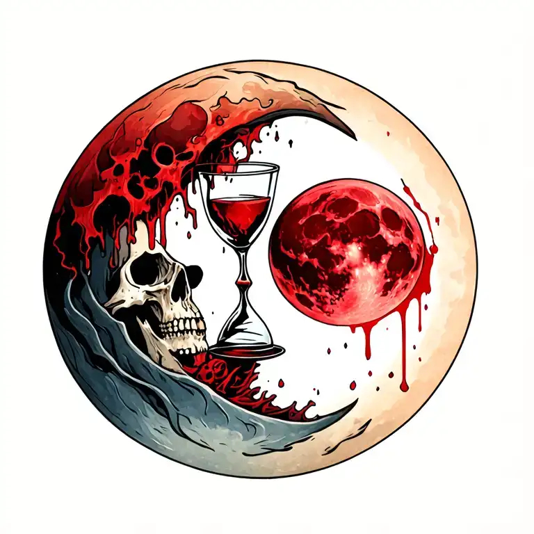 Death Hour Glass Blood Moon