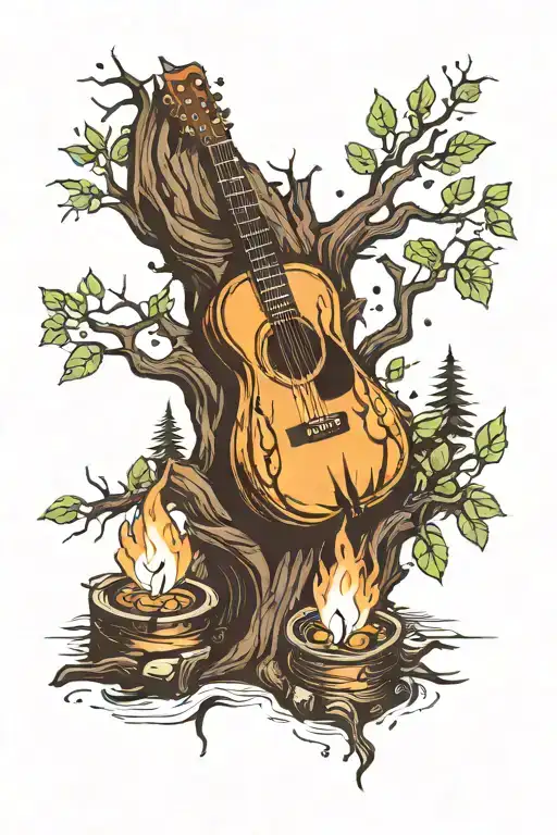 Tree Music Camp Fire