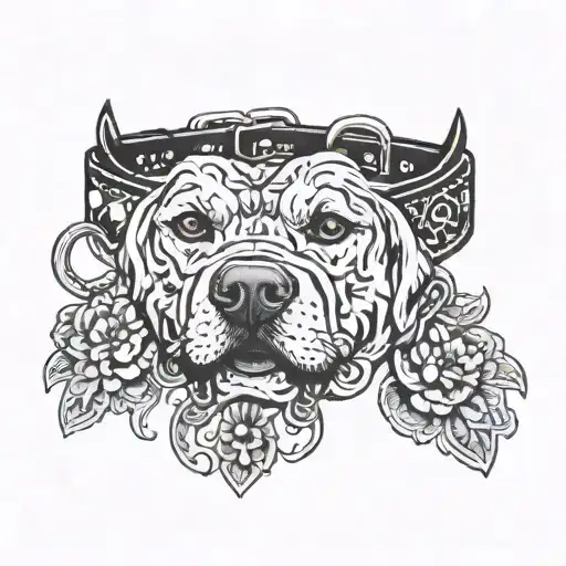 Dog Collar With Paw Print Surrounded