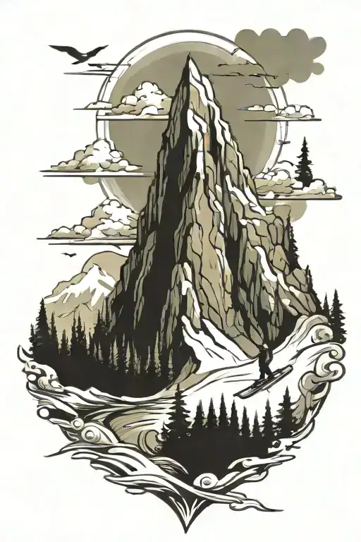 A Mountain Scene With Skiing Toward The Peak And Golf At The Base