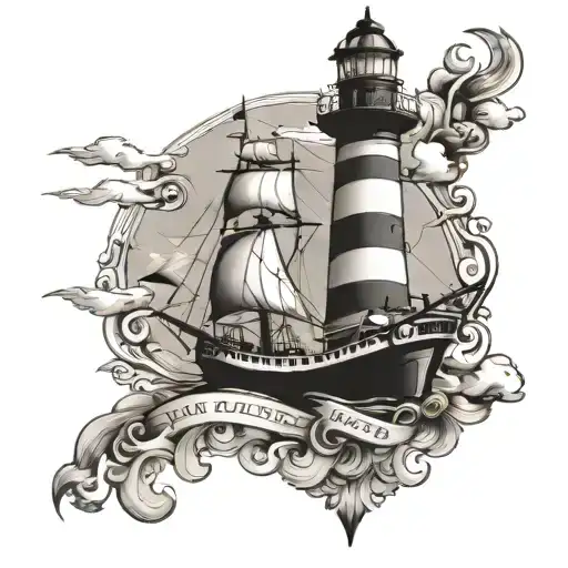 Saint Augustine Lighthouse With 5 Frigate
