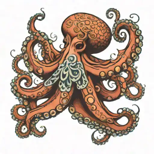 A Large Octopus With A Ceown