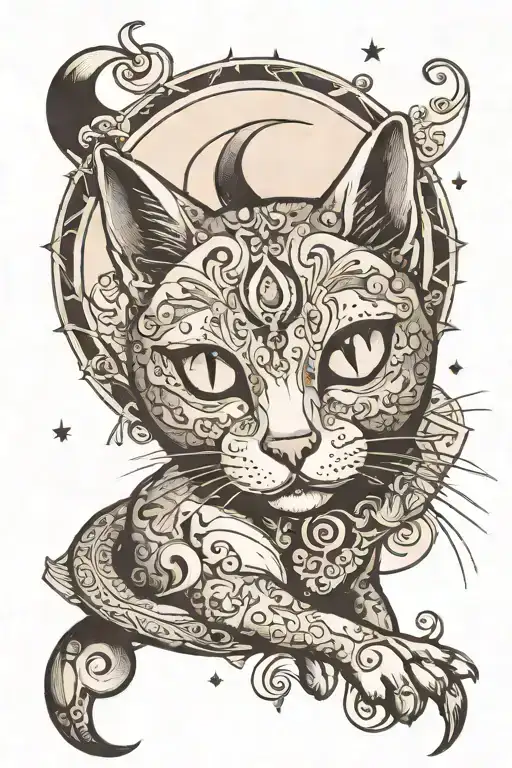 Cat And Moon