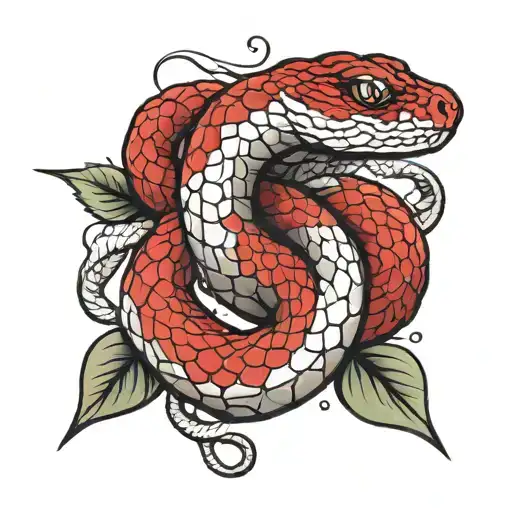 Red And White Snake